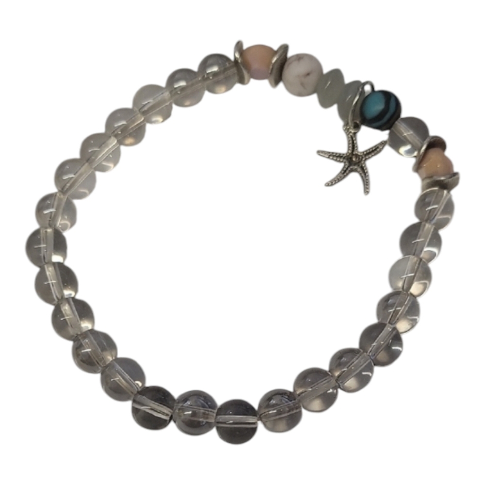 Elegant Silver and Multicolor Beaded Bracelet